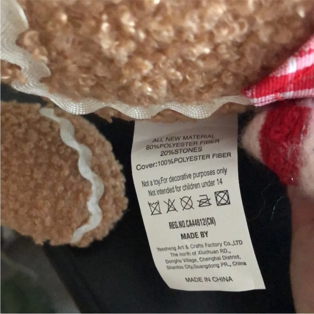 Plaid Gingerbread Man Plush Shelf Sitter Christmas Holiday Home Decor NEW